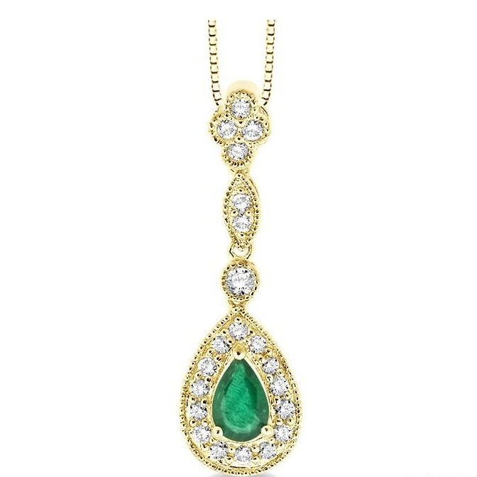 Parkplace Jewelers Pear Shape Gemstone & Halo Diamond Pendant 58206PPFNPDEM
