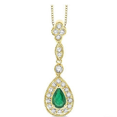 Parkplace Jewelers Pear Shape Gemstone & Halo Diamond Pendant 58206PPFNPDEM