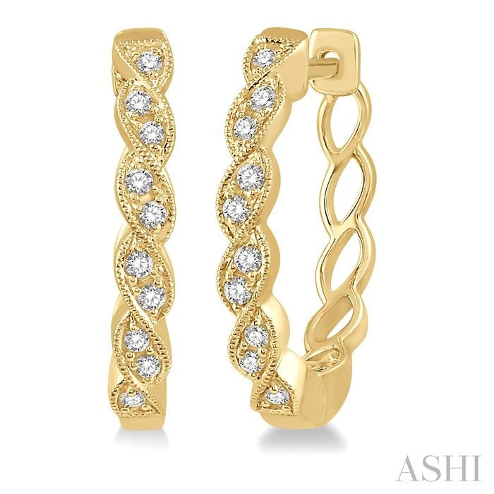 ASHI Diamond Hoop Earrings 638A8PPTSERYG