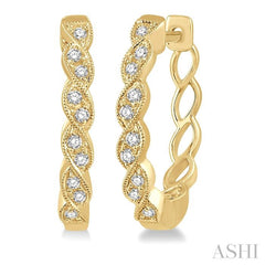 ASHI Diamond Hoop Earrings 638A8PPTSERYG