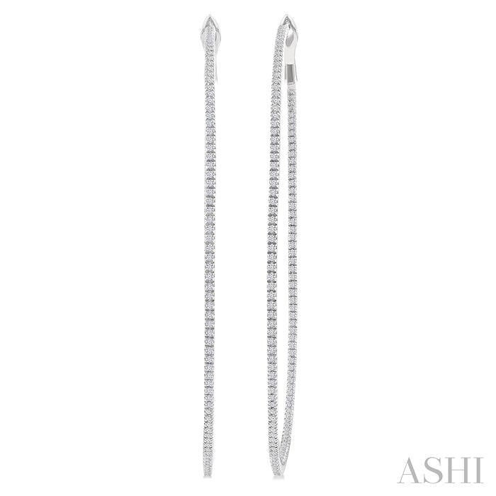 ASHI Inside-Out Diamond Skinny Hoop Earrings 638E0PPFGERWG-1.50