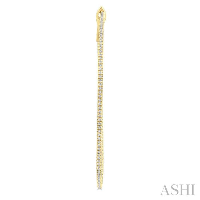 ASHI Inside-Out Diamond Skinny Hoop Earrings 638E1PPFGERYG