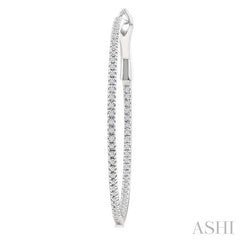 ASHI Inside-Out Diamond Skinny Hoop Earrings 638E3PPFGERWG