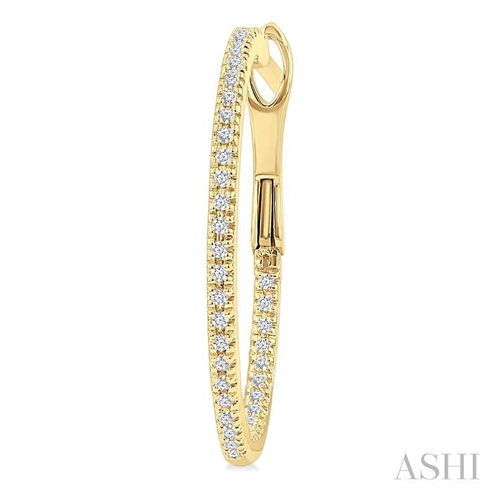 ASHI Inside-Out Diamond Skinny Hoop Earrings 638E6PPFGERYG