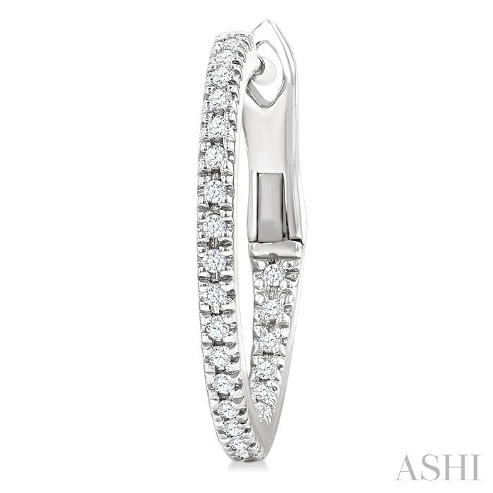 ASHI Inside-Out Diamond Skinny Hoop Earrings 638E8PPFGERWG