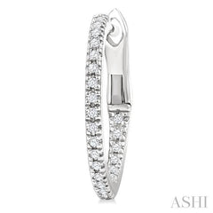 ASHI Inside-Out Diamond Skinny Hoop Earrings 638E8PPFGERWG