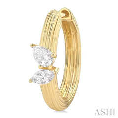 ASHI Ribbed Diamond Fashion Hoop Earrings 638G4PPFGERYG