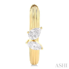 ASHI Ribbed Diamond Fashion Hoop Earrings 638G4PPFGERYG