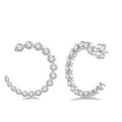 Parkplace Jewelers Graduated Diamond Half Hoop Earrings 634C2PPFGERWG