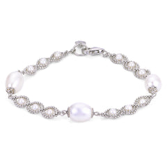 Parkplace Pearls Sterling Silver Freshwater Pearl Bracelet 639318/DRP