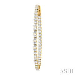 ASHI Inside-Out Diamond Hoop Earrings 639E0PPFGERYG-3.00