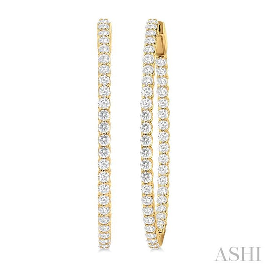 ASHI Inside-Out Diamond Hoop Earrings 639E0PPFGERYG-3.00