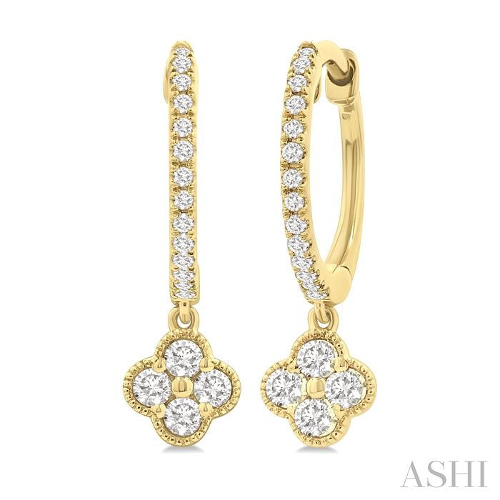 ASHI Clover Diamond Huggie Fashion Earrings 639G5PPFGERYG