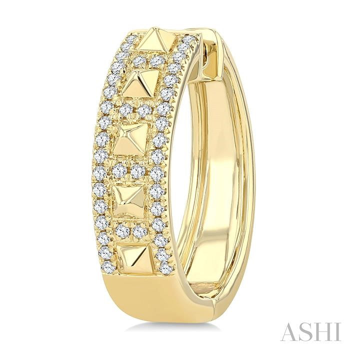 ASHI Bold Pyramid Diamond Fashion Hoop Earrings 639J6PPTGERYG