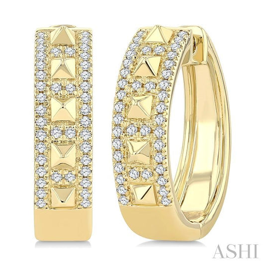 ASHI Bold Pyramid Diamond Fashion Hoop Earrings 639J6PPTGERYG
