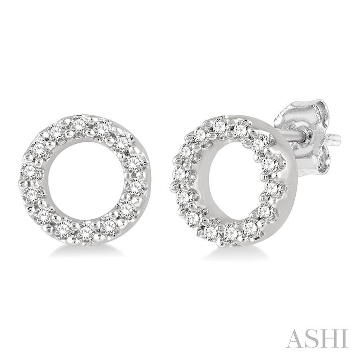 ASHI Circle Petite Diamond Fashion Earrings 640D8PPTSERWG