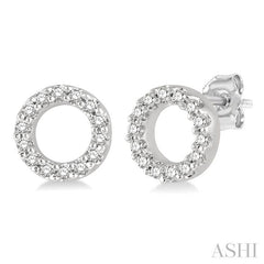 ASHI Circle Petite Diamond Fashion Earrings 640D8PPTSERWG
