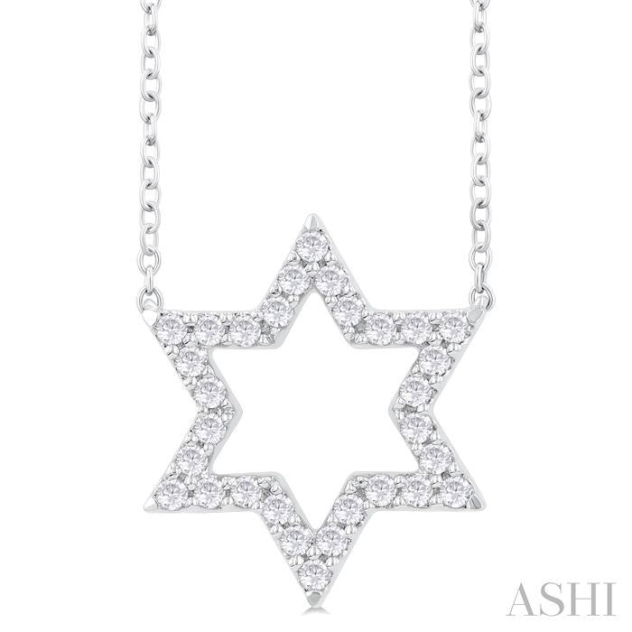 ASHI Star of David Diamond Fashion Pendant 640F6PPFGPDWG