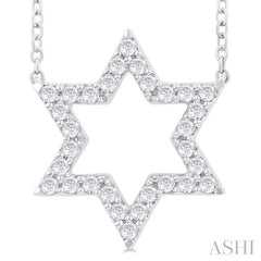 ASHI Star of David Diamond Fashion Pendant 640F6PPFGPDWG