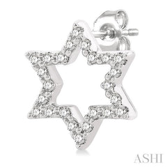 ASHI Star Of David Petite Diamond Fashion Earrings 640F8PPTSERWG