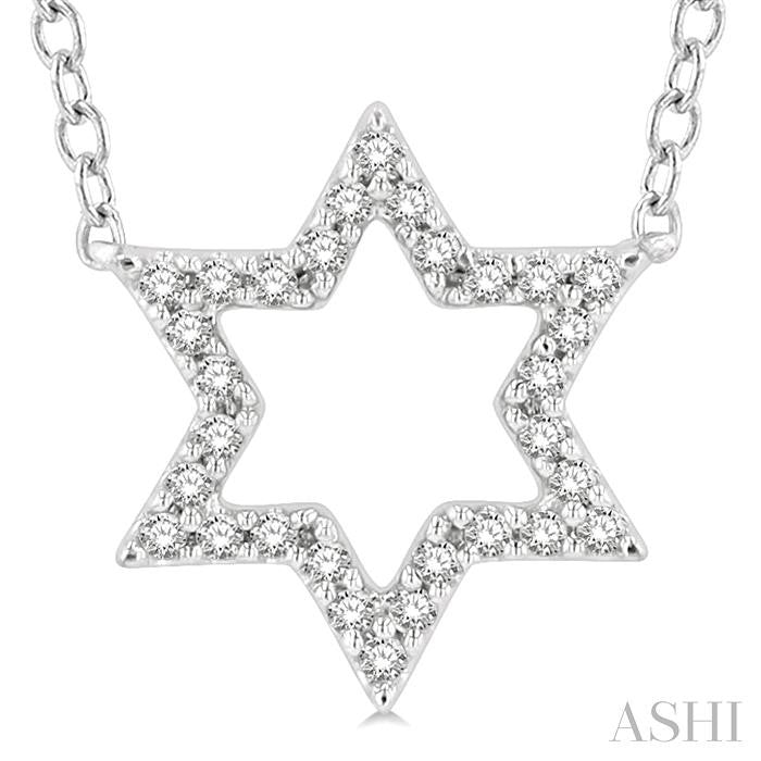 ASHI Star Of David Petite Diamond Fashion Pendant 640F8PPTSPDWG