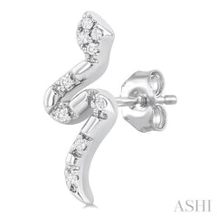 ASHI Snake Petite Diamond Fashion Earrings 640H9PPTSERWG
