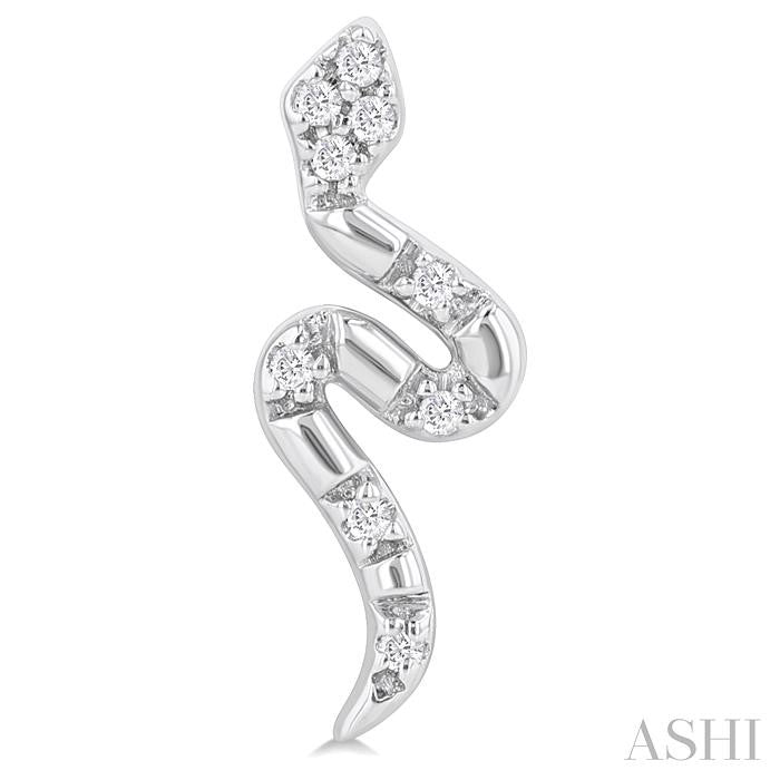 ASHI Snake Petite Diamond Fashion Earrings 640H9PPTSERWG