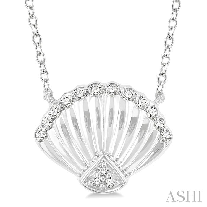 ASHI Seashell Petite Diamond Fashion Pendant 640J8PPTSPDWG