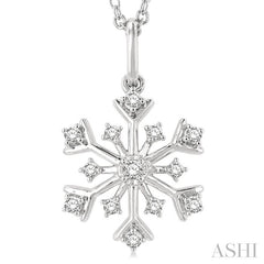 ASHI Snowflake Petite Diamond Fashion Pendant 640M8PPTSPDWG