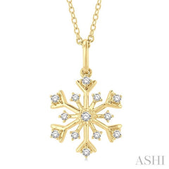 ASHI Snowflake Petite Diamond Fashion Pendant 640M8PPTSPDYG