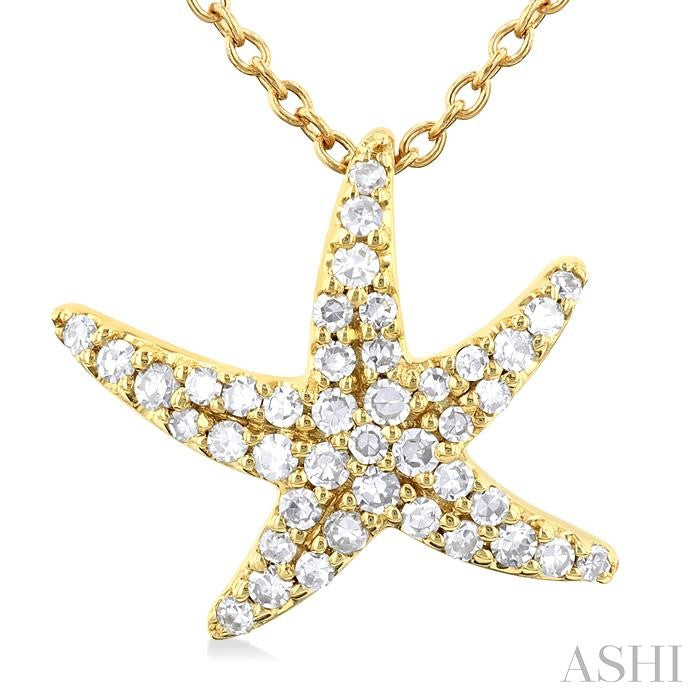 ASHI Starfish Petite Diamond Fashion Pendant 640Q7PPTSPDYG