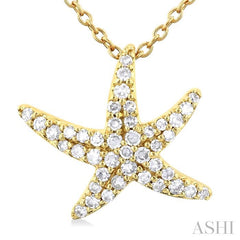 ASHI Starfish Petite Diamond Fashion Pendant 640Q7PPTSPDYG
