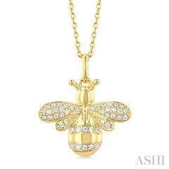 ASHI Bumble Bee Petite Diamond Fashion Pendant 640R8PPTSPDYG