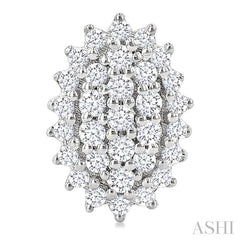 ASHI Oval Shape Petite Cluster Diamond Fashion Earrings 640T7PPTSERWG-OV