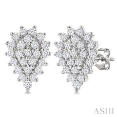 ASHI Pear Shape Petite Cluster Diamond Fashion Earrings 640T7PPTSERWG-PR