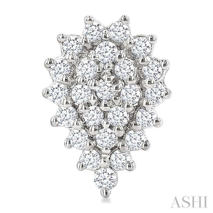 ASHI Pear Shape Petite Cluster Diamond Fashion Earrings 640T7PPTSERWG-PR