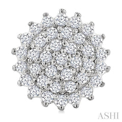ASHI Round Shape Petite Cluster Diamond Fashion Earrings 640T7PPTSERWG-RD