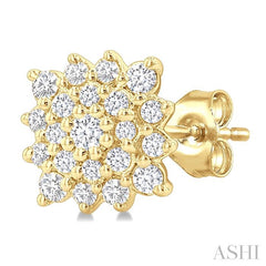 ASHI Cushion Shape Petite Cluster Diamond Fashion Earrings 640T7PPTSERYG-CU