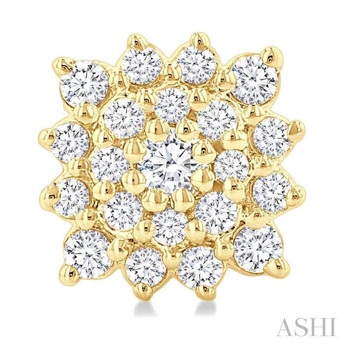 ASHI Cushion Shape Petite Cluster Diamond Fashion Earrings 640T7PPTSERYG-CU