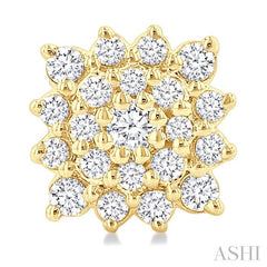 ASHI Cushion Shape Petite Cluster Diamond Fashion Earrings 640T7PPTSERYG-CU