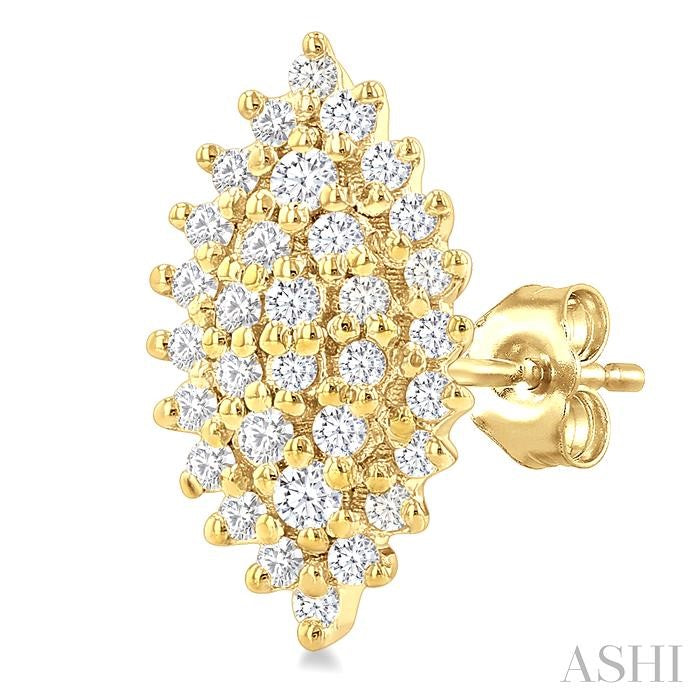 ASHI Marquise Shape Petite Cluster Diamond Fashion Earrings 640T7PPTSERYG-MQ