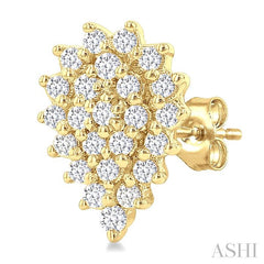 ASHI Pear Shape Petite Cluster Diamond Fashion Earrings 640T7PPTSERYG-PR