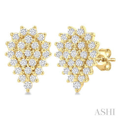 ASHI Pear Shape Petite Cluster Diamond Fashion Earrings 640T7PPTSERYG-PR