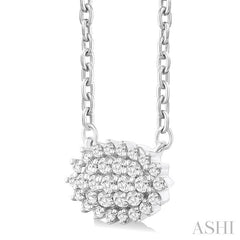 ASHI Oval Shape East-West Petite Cluster Diamond Fashion Pendant 640T8PPTSPDWG-OV