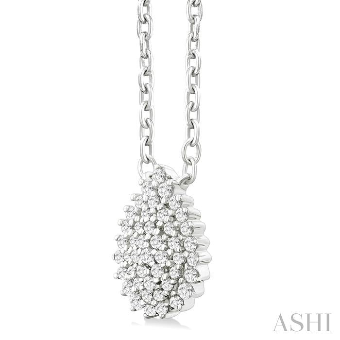 ASHI Pear Shape Petite Cluster Diamond Fashion Pendant 640T8PPTSPDWG-PR