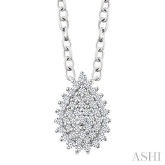 ASHI Pear Shape Petite Cluster Diamond Fashion Pendant 640T8PPTSPDWG-PR