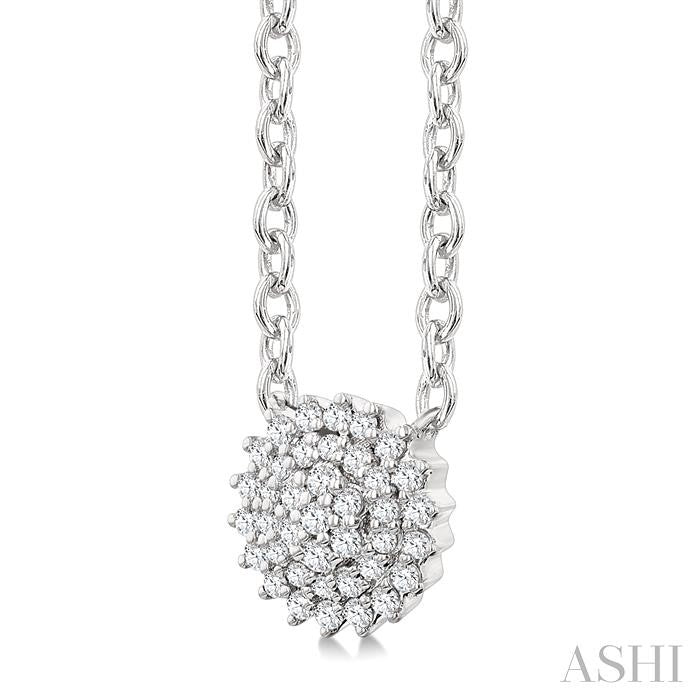 ASHI Round Shape Petite Cluster Diamond Fashion Pendant 640T8PPTSPDWG-RD