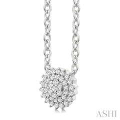 ASHI Round Shape Petite Cluster Diamond Fashion Pendant 640T8PPTSPDWG-RD