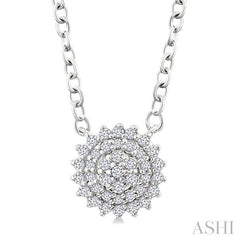 ASHI Round Shape Petite Cluster Diamond Fashion Pendant 640T8PPTSPDWG-RD