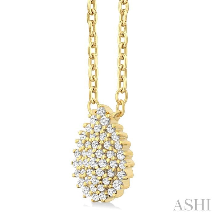 ASHI Pear Shape Petite Cluster Diamond Fashion Pendant 640T8PPTSPDYG-PR